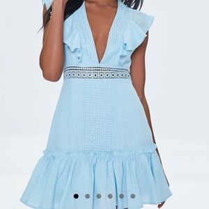 NWT!!! Ruffle lace trim cap sleeve dress